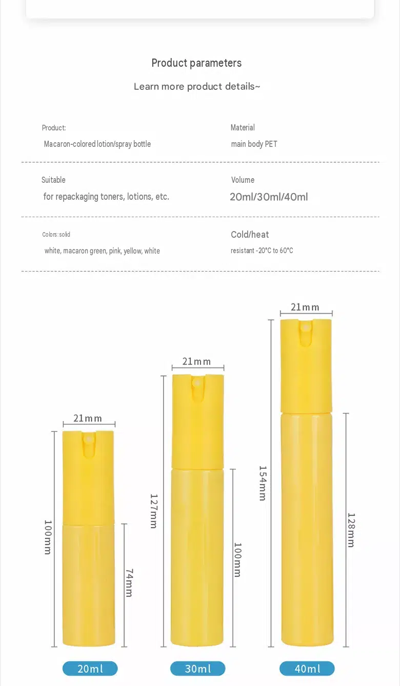 30ml Macaron-Colored Fine-Mist Spray Bottle