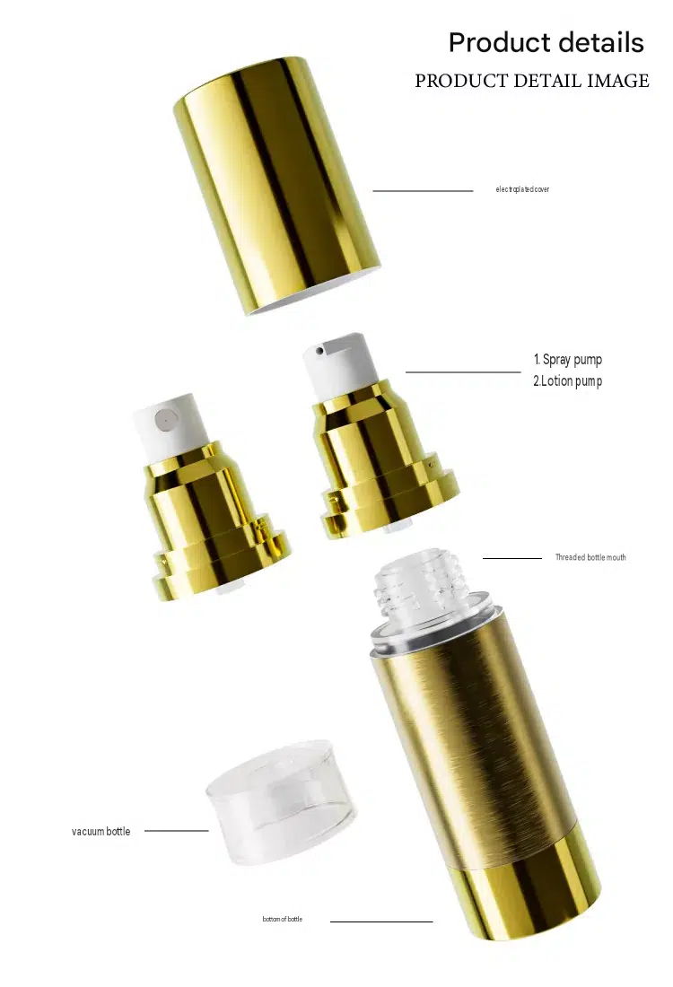Electroplated Aluminum Lotion Pump for Premium Cosmetic Bottle